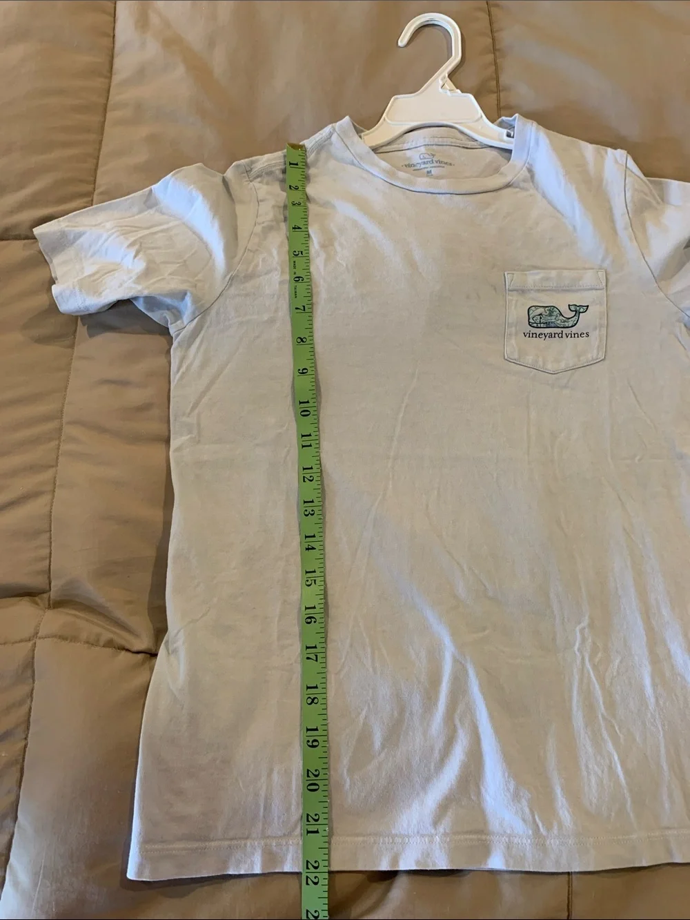 Vineyard Vines Light Blue Short-Sleeve Pocket Tee with Whale Logo​